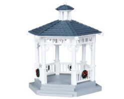 Lemax Village Collection Plastic Gazebo With Decorations Table Accent #04160