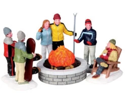 Lemax Village Collection Fire Pit, Set Of 5, B/O Lighted Accessory #04223