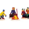 Lemax Village Collection Skiers' Camp Fire, Set Of 4, B/O Lighted Accessory #04468 -Kurt Adler Shop 04468