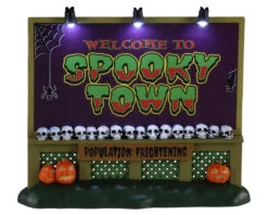 Lemax Village Collection Spookytown Sign, B/O Lighted Accessory #04710