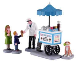 Lemax Village Collection Happy Scoops Ice Cream Cart, Set Of 5 Figurine #12037
