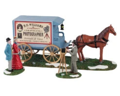 Lemax Village Collection Traveling Photographer Wagon, Set Of 3 Table Accent #13561