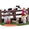 Lemax Village Collection Victorian Dairy Farmer Table Accent #13563 -Kurt Adler Shop 13563