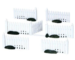 Lemax Village Collection Plastic Picket Fence, Set Of 7 #14388