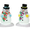Lemax Village Collection Holly Hat Snowman, Set Of 2, B/O (4.5V) #24965 -Kurt Adler Shop 24965
