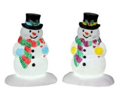 Lemax Village Collection Holly Hat Snowman, Set Of 2, B/O (4.5V) #24965