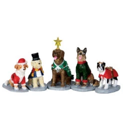 Lemax Village Collection Costumed Canines, Set Of 5 #32126