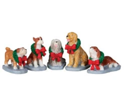 Lemax Village Collection Christmas Pooch, Set Of 5 #32138