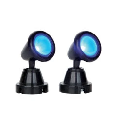 Lemax Village Collection Round Spot Light, Blue, Set Of 2 #54945