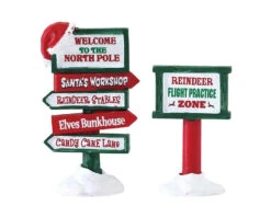 Lemax Village Collection North Pole Signs, Set Of 2 #74325