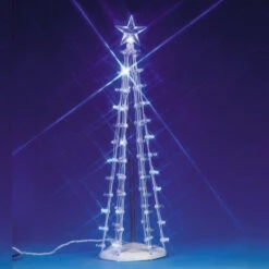 Lemax Village Collection Lighted Silhouette Tree Blue Large #74657