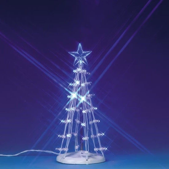 Lemax Village Collection Lighted Silhouette Tree Blue Medium #74658 3 Lemax Village Collection Lighted Silhouette Tree Blue Medium #74658