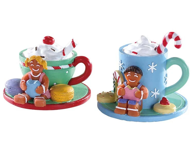 Lemax Village Collection Cocoa And Cookies, Set Of 2 #83383 3 Lemax Village Collection Cocoa And Cookies, Set Of 2 #83383