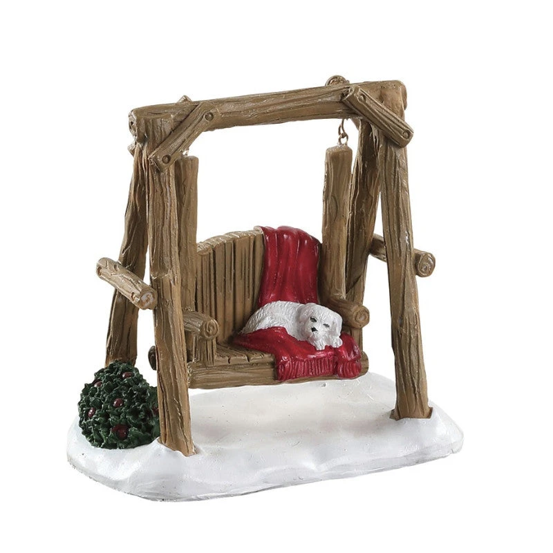 Lemax Village Collection Rustic Log Swing #84363 3 Lemax Village Collection Rustic Log Swing #84363