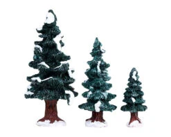 Lemax Village Collection Christmas Evergreen Tree, Set Of 3 #84407
