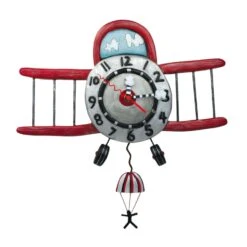 Enesco Airplane Jumper Clock