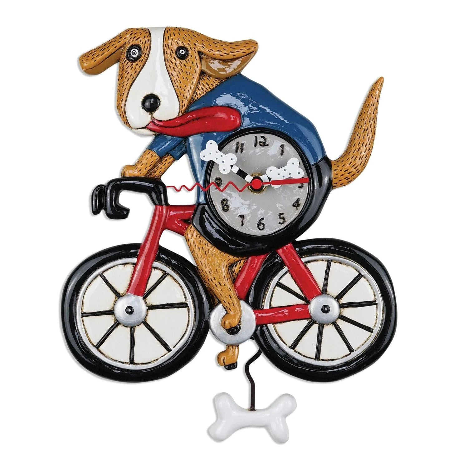 Enesco Bicycle Dog Clock 3 Enesco Bicycle Dog Clock