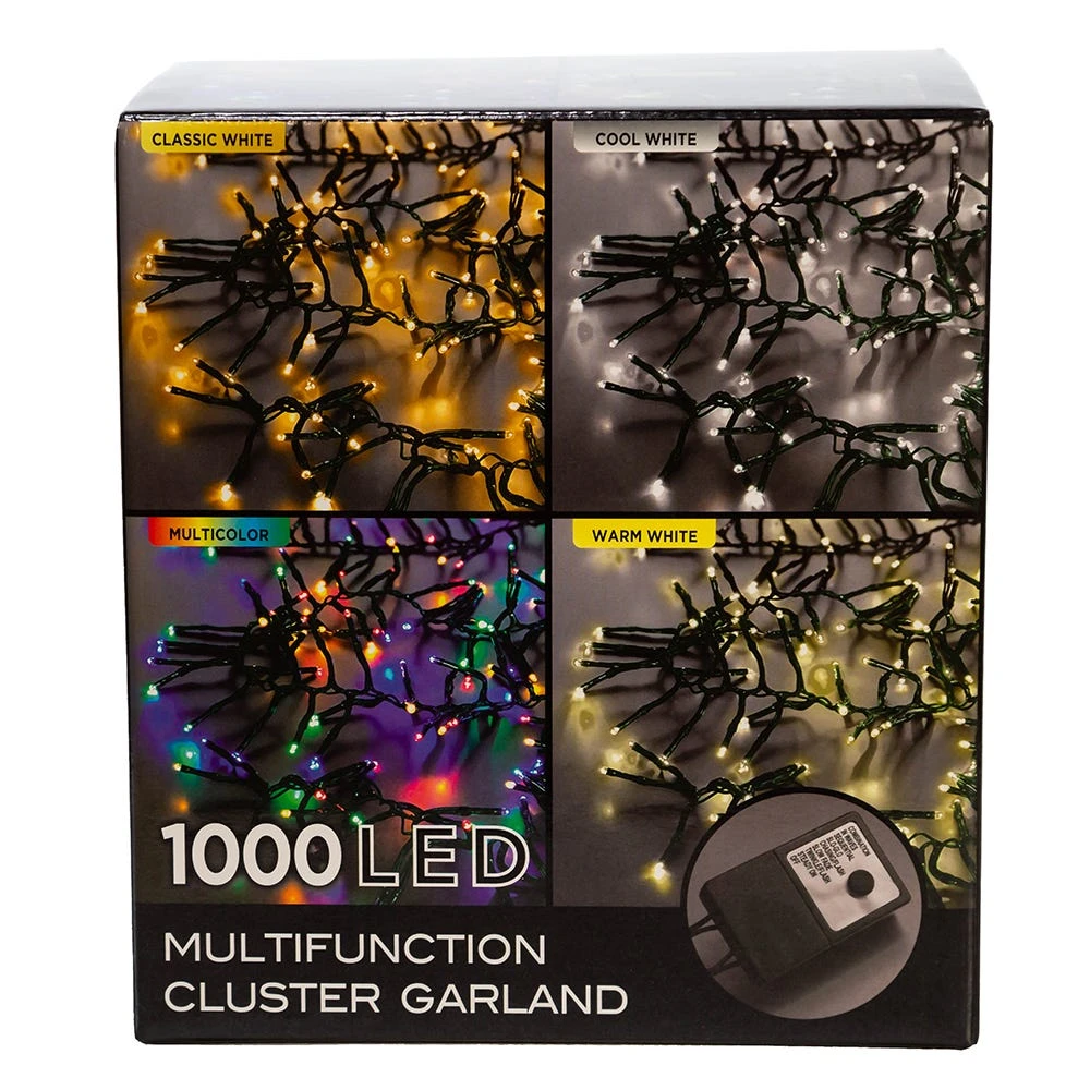 Kurt Adler CUL 1000-Light 33-Foot Cluster Garland With Multi-Color 3MM LED Bulbs 8 Kurt Adler CUL 1000-Light 33-Foot Cluster Garland With Multi-Color 3MM LED Bulbs - Image 6
