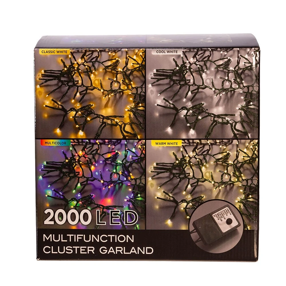 Kurt Adler 2000-Light 65-Foot Cluster Garland With Cool White LED Lights 6 Kurt Adler 2000-Light 65-Foot Cluster Garland With Cool White LED Lights - Image 4