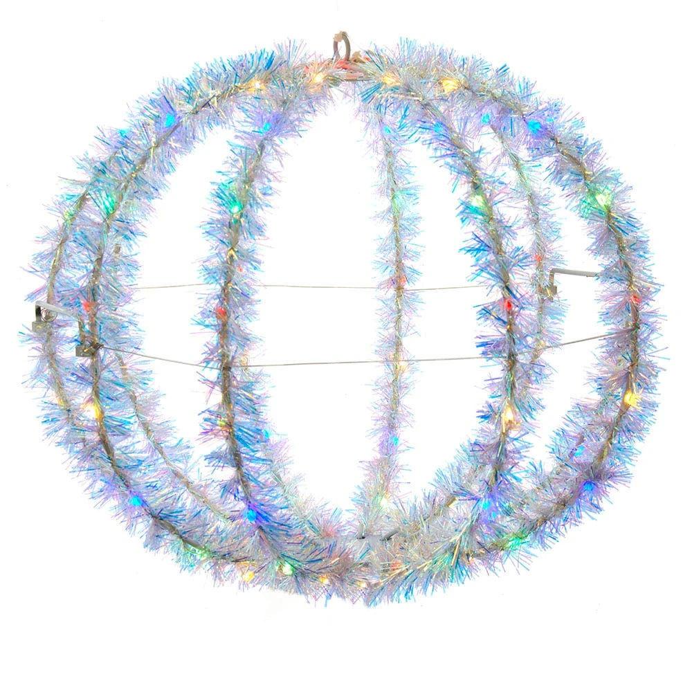Kurt Adler 12-Inch Multi-Color LED Tinsel Foldable Sphere 3 Kurt Adler 12-Inch Multi-Color LED Tinsel Foldable Sphere
