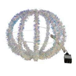 Kurt Adler 12-Inch Warm White LED Tinsel Foldable Sphere -Kurt Adler Shop ad1033ww 03
