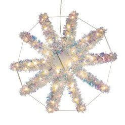 Kurt Adler 12-Inch Warm White LED Tinsel Foldable Sphere -Kurt Adler Shop ad1033ww 06
