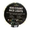Kurt Adler 600-Light 49-Foot Warm White LED White Wire Rice Lights