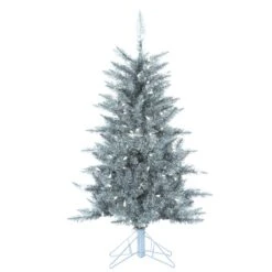 Sterling 4 Ft. PreLit Clear UL Silver Tuscany Tinsel Tree
