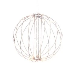 24 In Whimsical Lighted Metal Sphere, Warm White Micro LEDs