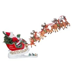 Kurt Adler 24-Inch Fabriché Musical Santa With Eight Reindeer, Set Of 2 Pieces -Kurt Adler Shop c7414 02 4f5b8547 45ae 486f bb08 23f848a0fc1e