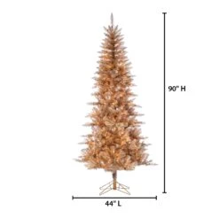 Sterling 7.5 Ft. Pre Lit Clear UL Rose Gold Tuscany Tinsel Tree -Kurt Adler Shop caa3pf6so0uyrmilmtjx