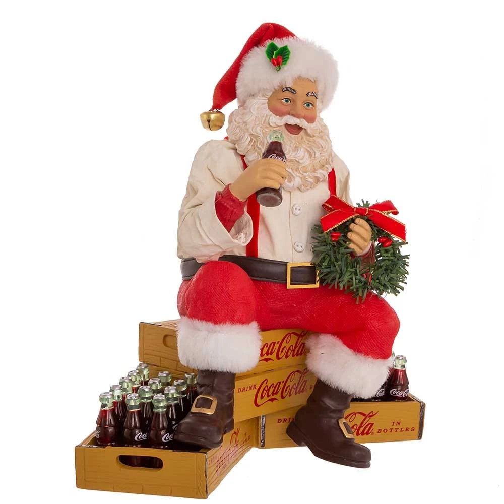 Kurt Adler 9-Inch Coca-Cola Santa Sitting On Crates 4 Kurt Adler 9-Inch Coca-Cola Santa Sitting On Crates - Image 2