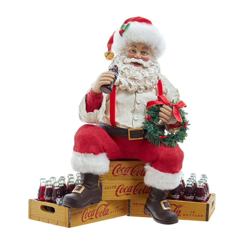 Kurt Adler 9-Inch Coca-Cola Santa Sitting On Crates 3 Kurt Adler 9-Inch Coca-Cola Santa Sitting On Crates
