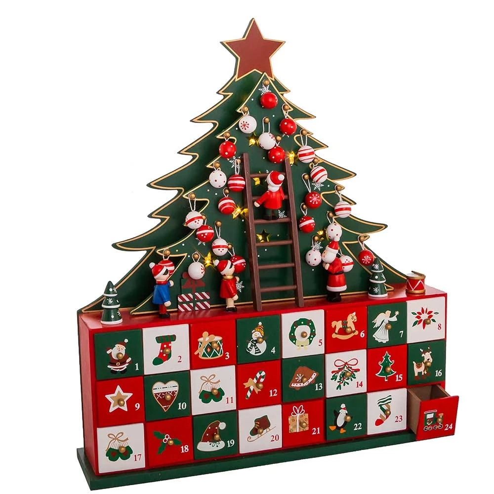 Kurt Adler 13.5-Inch Battery-Operated LED Christmas Tree Advent Calendar 4 Kurt Adler 13.5-Inch Battery-Operated LED Christmas Tree Advent Calendar - Image 2