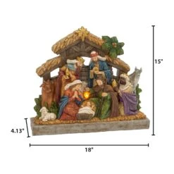 17.7-in L Battery- Operated Lighted Resin Nativity Stable With Figurines -Kurt Adler Shop dbvvurmtwgots2rsj6dj