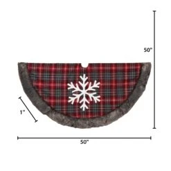 Snowflake Christmas Holiday Tree Skirt, Faux Fur Buffalo Plaid 7 Snowflake Christmas Holiday Tree Skirt, Faux Fur Buffalo Plaid -Kurt Adler Shop ddlyhqunrg2wjwglt6c5