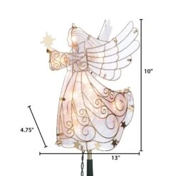 Lighted Angel Tree Topper In Frosted With Gold Outline And Stars -Kurt Adler Shop dhwrzljq7jxqbmcuoai4 0aa00aa2 17ee 443b ae6c 81f2f497fbec