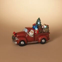 Lighted Holiday Truck With Santa And Christmas Gifts