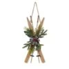26-in H Wood Ski Wall Hanging With Floral & Fabric Bow Accent
