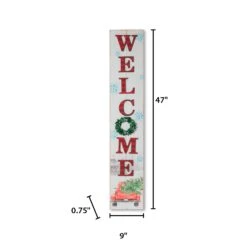 Christmas Holiday Porch Sign With Red Antique Truck And Wreath -Kurt Adler Shop f3jlwezofxpsz0vuy5pf