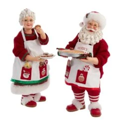 Kurt Adler 10.5-Inch Fabriché Mr. And Mrs. Santa, 2-Piece Set