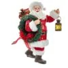 Kurt Adler 10.5-Inch Fabriché Santa With Wreath And Lantern -Kurt Adler Shop fa0167