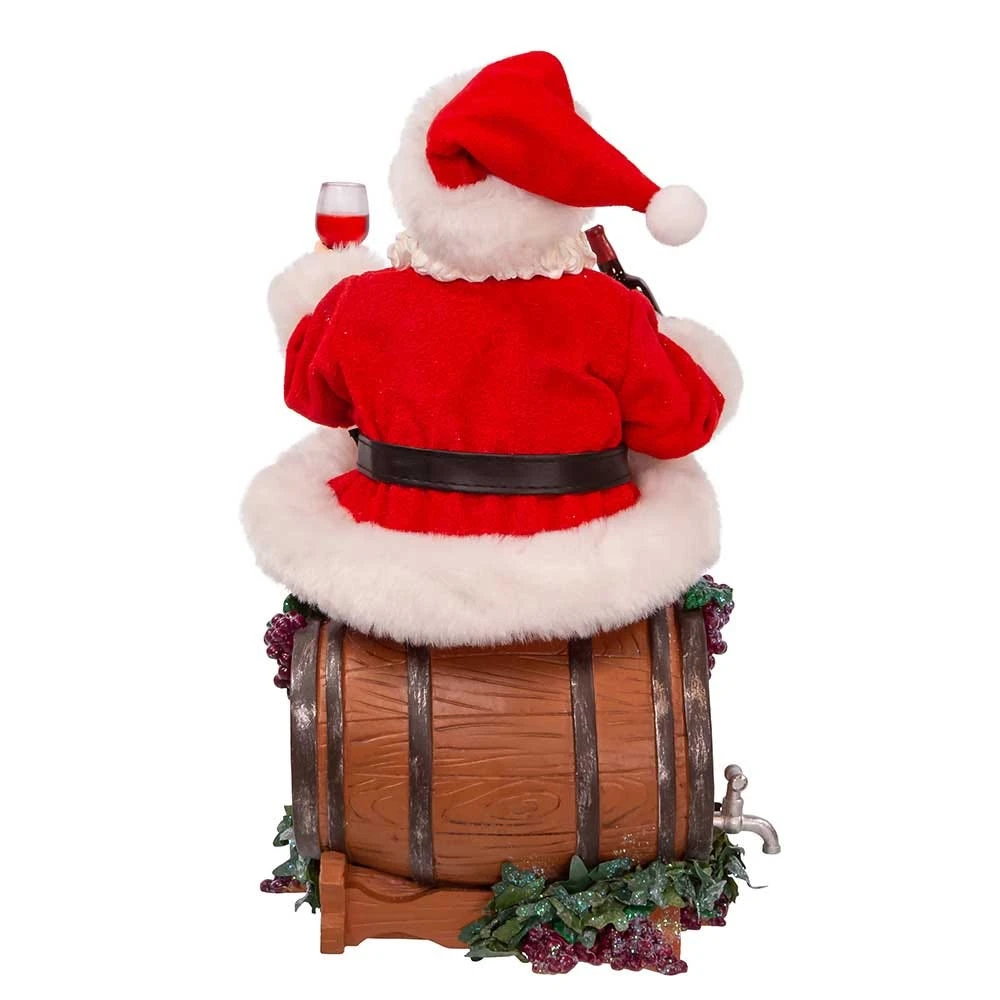 Kurt Adler 10.5-Inch Fabriché Santa Sitting On Wine Barrel 5 Kurt Adler 10.5-Inch Fabriché Santa Sitting On Wine Barrel - Image 3