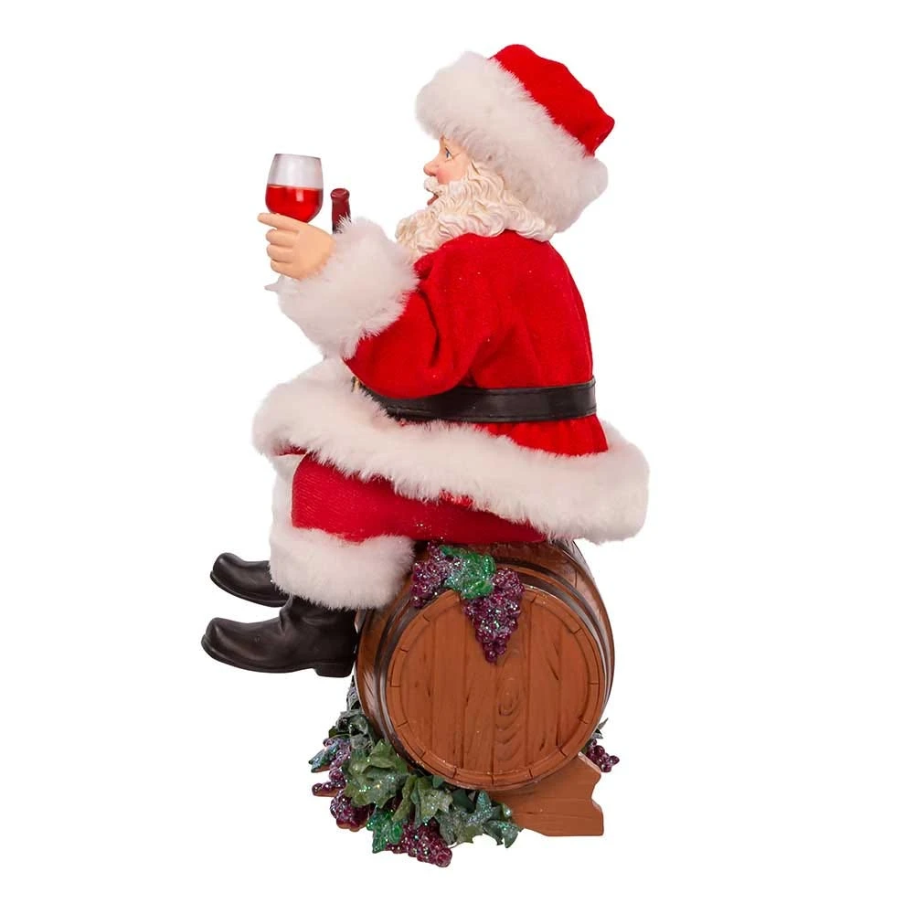 Kurt Adler 10.5-Inch Fabriché Santa Sitting On Wine Barrel 6 Kurt Adler 10.5-Inch Fabriché Santa Sitting On Wine Barrel - Image 4