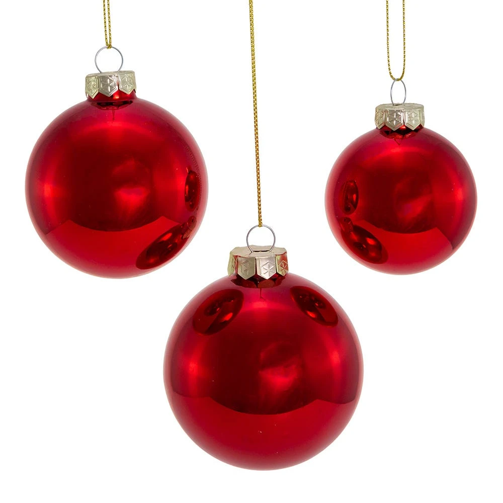 Kurt Adler 60-80MM Shiny Red Glass Ball Ornaments, 20-Piece Set 4 Kurt Adler 60-80MM Shiny Red Glass Ball Ornaments, 20-Piece Set - Image 2