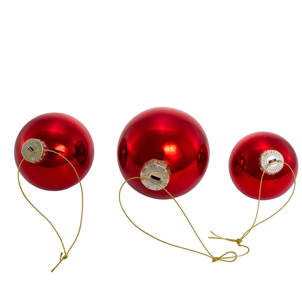 Kurt Adler 60-80MM Shiny Red Glass Ball Ornaments, 20-Piece Set 5 Kurt Adler 60-80MM Shiny Red Glass Ball Ornaments, 20-Piece Set - Image 3