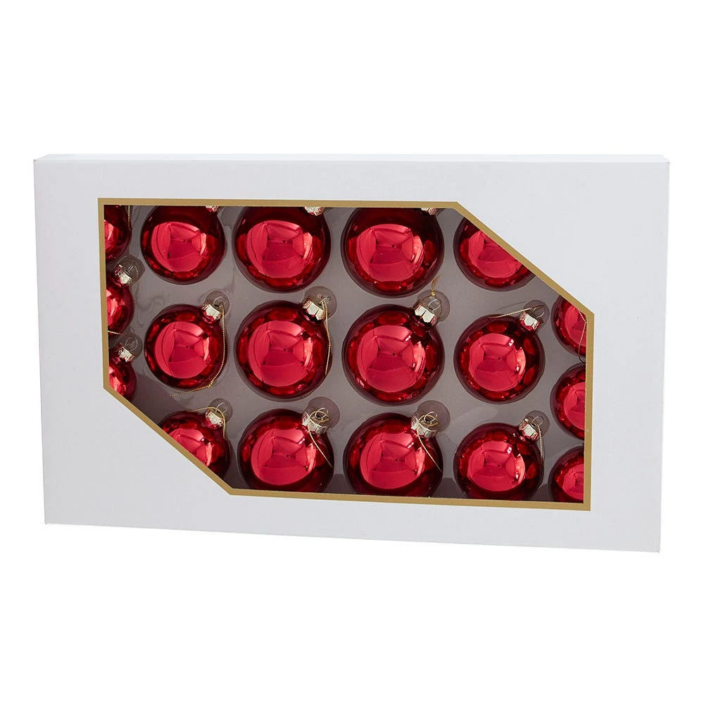 Kurt Adler 60-80MM Shiny Red Glass Ball Ornaments, 20-Piece Set 3 Kurt Adler 60-80MM Shiny Red Glass Ball Ornaments, 20-Piece Set