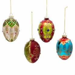 Kurt Adler 65MM Glass Egg Ornaments, 4 Piece Set -Kurt Adler Shop gg0990 04 943cda22 126e 4a56 b2b8 dd9649f477cb