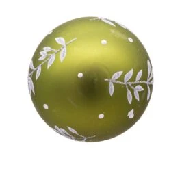 Kurt Adler 80MM Green Leaf Design Ball Ornaments, 6 Piece Set -Kurt Adler Shop gg1008 03 a8dc7ef1 c037 450c ae8b 755e4c8da5c5