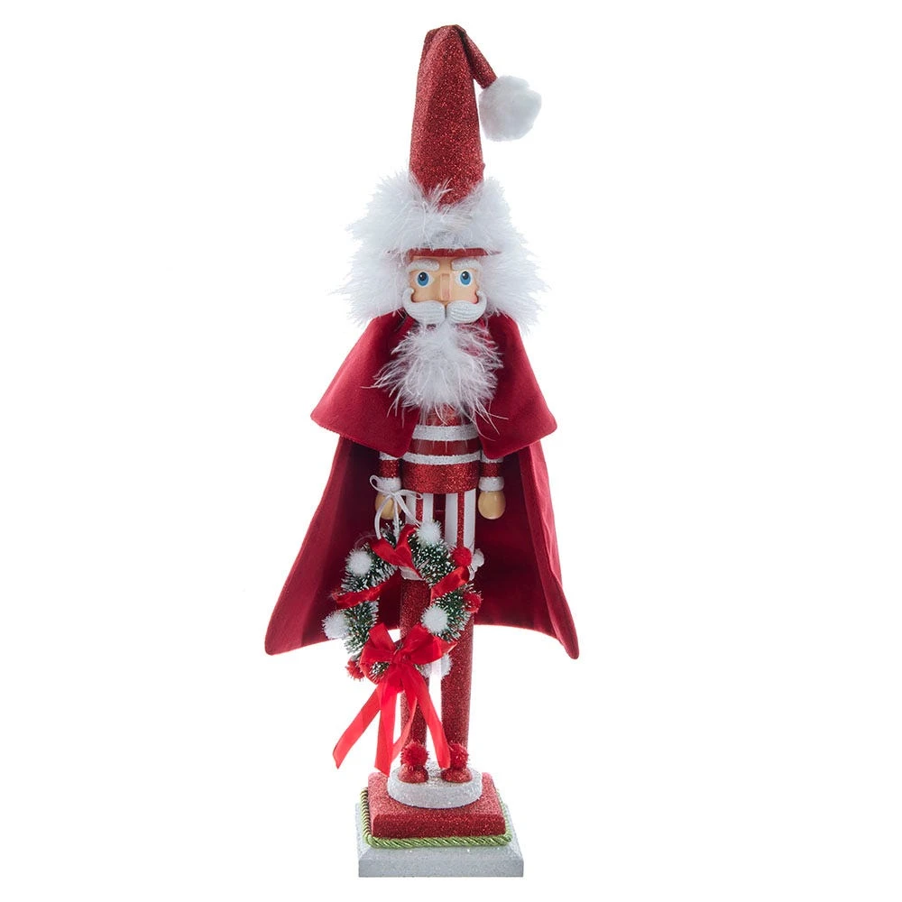 Kurt Adler 20-Inch Hollywood Red Skinny Nutcracker With Wreath 3 Kurt Adler 20-Inch Hollywood Red Skinny Nutcracker With Wreath